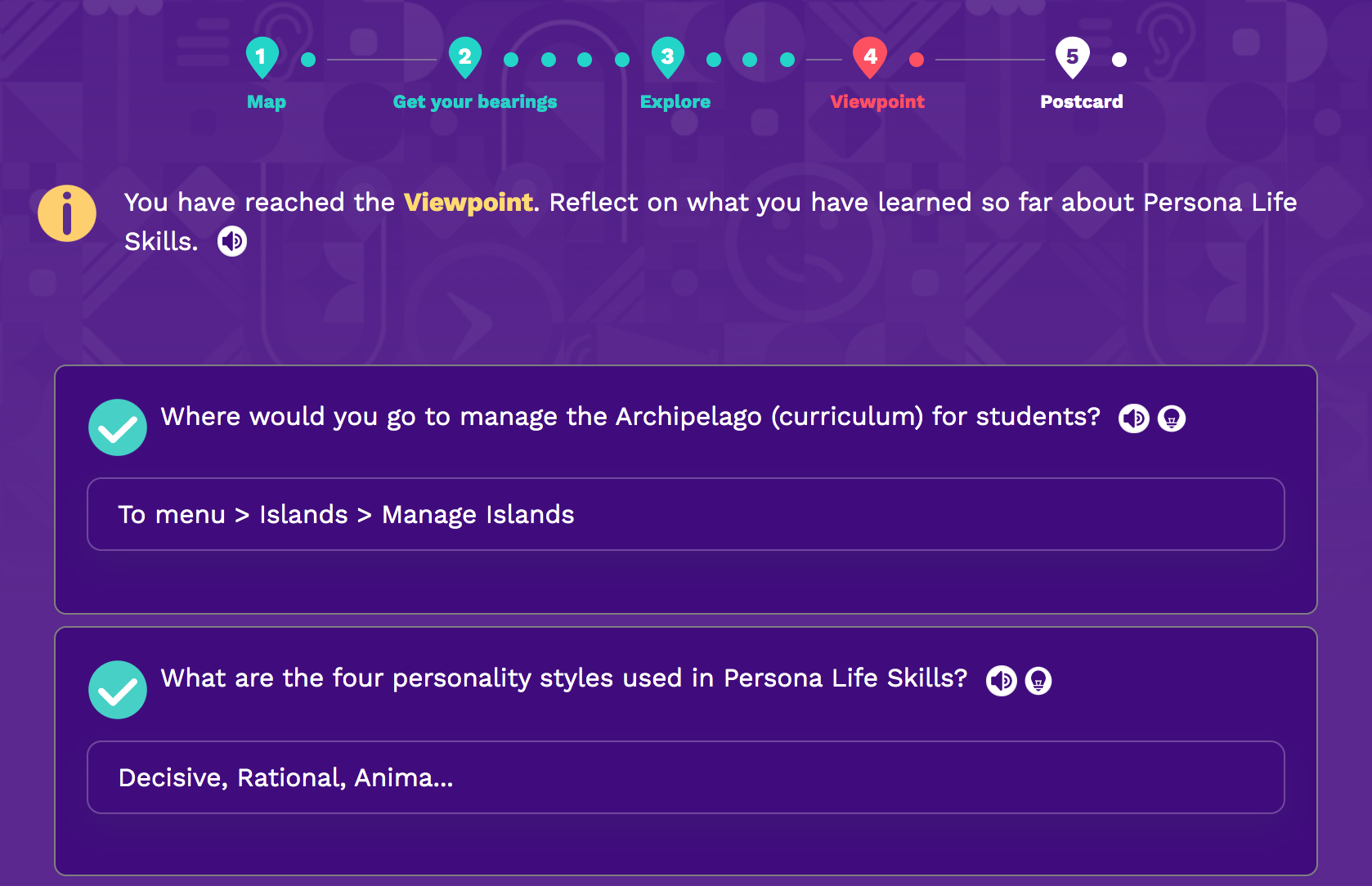 Persona Life Skills - Teacher Onboarding, Viewpoint
